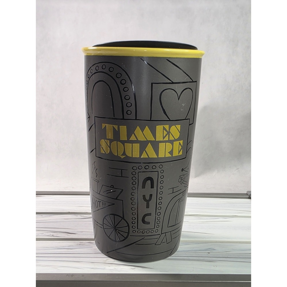 Starbucks Times Square  Cup 12 Oz NYC Ceramic Tumbler Limited Edition NWT